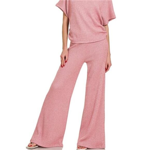 Zenana Sweater Mock Neck Top & Long Pants Set - Picture 3 of 3